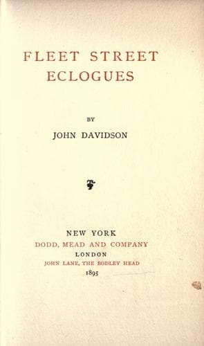 Tapa de Fleet Street eclogues.