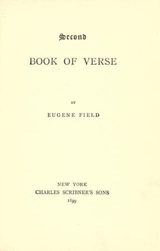 Tapa de Second book of verse