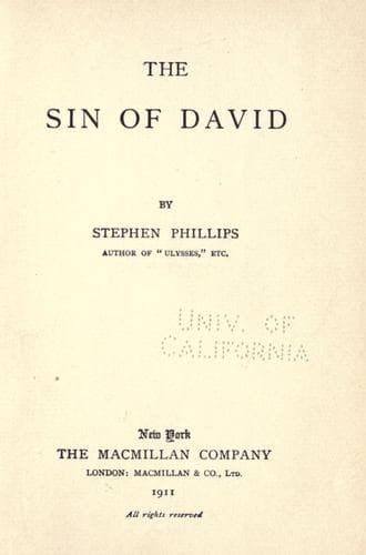Tapa de The sin of David