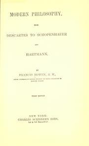 Tapa de Modern philosophy from Descartes to Schopenhauer and Hartmann