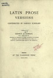 Tapa de Latin prose versions, contributed by various scholars