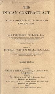 Tapa de The Indian contract act