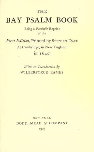 Tapa de The Bay Psalm book