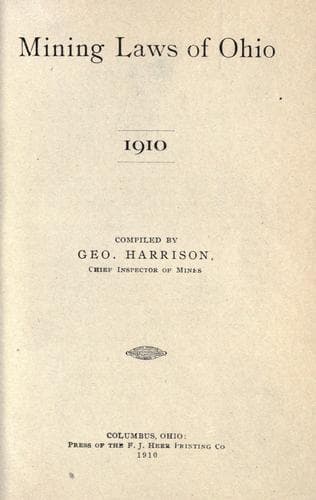 Tapa de Mining laws of Ohio