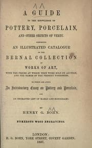 Tapa de A guide to the knowledge of pottery, porcelain, an other objects of vertu