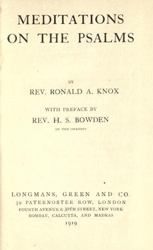 Tapa de Meditations on the Psalms
