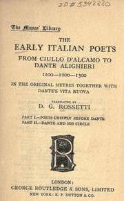 Tapa de The early Italian poets from Ciullo d'Alcamo to Dante Alighieri (1100-1200-1300) in the original metres, together with Dante's Vita nuova