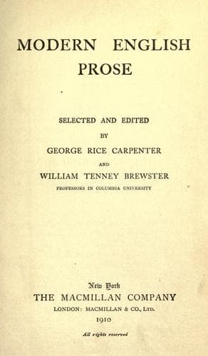 Tapa de Modern English prose