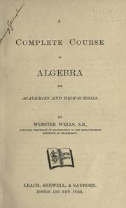 Tapa de A complete course in algebra for academies and high schools