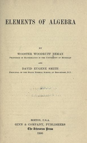 Tapa de Elements of algebra