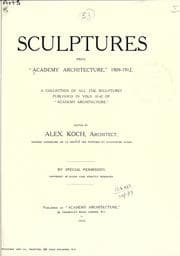 Tapa de Sculptures from "Academy Architecture", 1909-1912