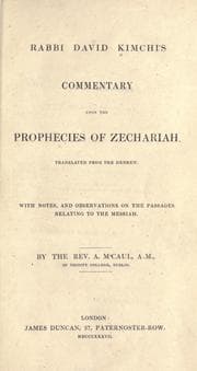 Tapa de Rabbi David Kimchi's Commentary upon the prophecies of Zechariah
