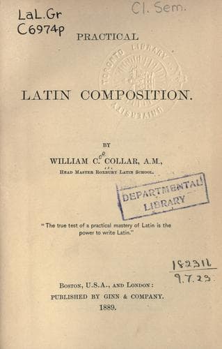 Tapa de Practical Latin composition
