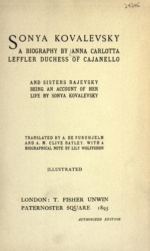 Tapa de Sonya Kovalevsky