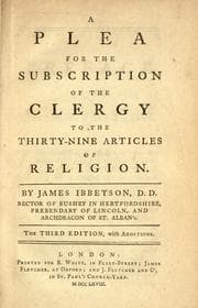 Tapa de A plea for the subscription of the clergy to the Thirty-nine Articles of Religion