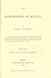 Tapa de The restoration of belief
