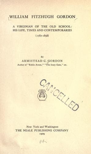 Tapa de William Fitzhugh Gordon