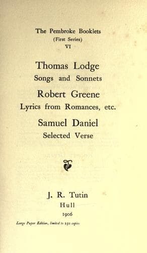 Tapa de Songs and sonnets
