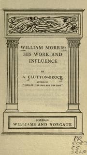 Tapa de William Morris:His Work and Influence