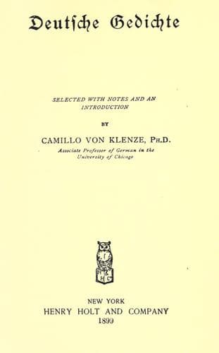 Tapa de Deutsche Gedichte.