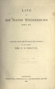 Tapa de Life of Sir David Wedderburn, bart., M.P