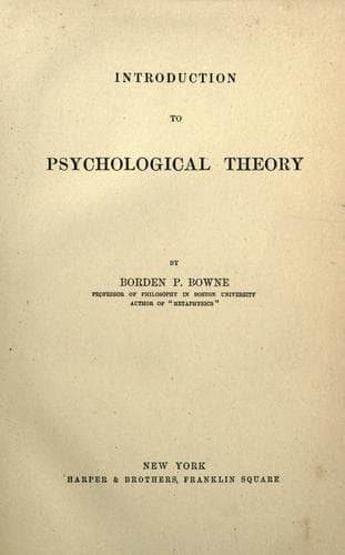 Tapa de Introduction to psychological theory