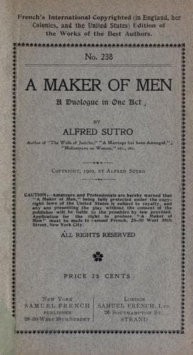 Tapa de A maker of men