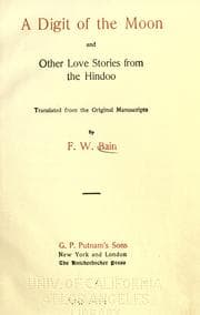 Tapa de A digit of the moon and other love stories from the Hindoo