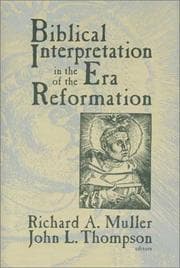 Tapa de Biblical interpretation in the era of the Reformation