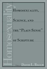 Tapa de Homosexuality, science, and the "plain sense" of Scripture