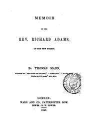 Tapa de Memoir of the rev. Richard Adams, of the New forest