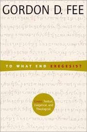Tapa de To What End Exegesis