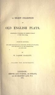 Tapa de Select Collection of Old English Plays