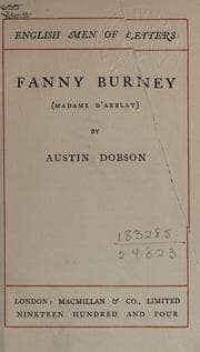 Tapa de Fanny Burney (Madame D'Arblay)