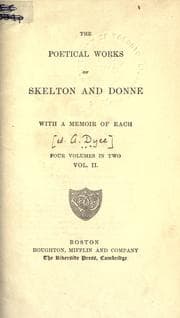 Tapa de The poetical works of Skelton and Donne, with a memoir of each