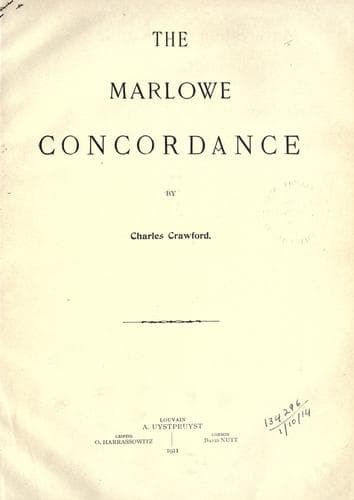 Tapa de The Marlowe concordance