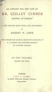 Tapa de An apology for the life of Mr. Colley Cibber written by himself