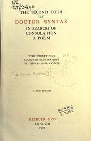 Tapa de The second tour of Doctor Syntax in search of consolation, a poem