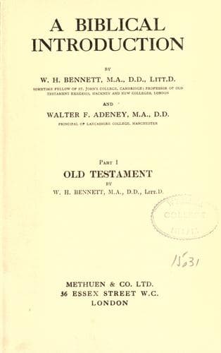 Tapa de A Biblical introduction