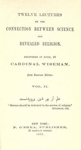 Tapa de Cardinal Wiseman's works