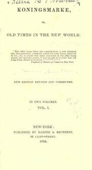 Tapa de Koningsmarke, or, Old times in the New World