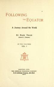 Tapa de Following the Equator in two volumes. 1/2