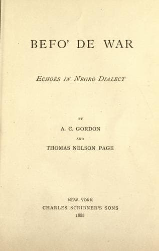 Tapa de Befo' de war: echoes in Negro dialect