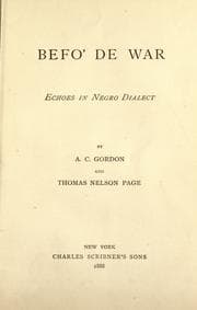 Tapa de Befo' de war: echoes in Negro dialect
