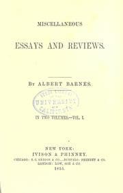 Tapa de Miscellaneous essays and reviews