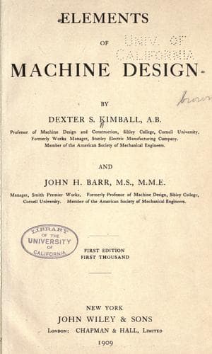 Tapa de Elements of machine design