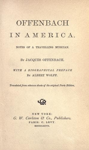 Tapa de Offenbach in America