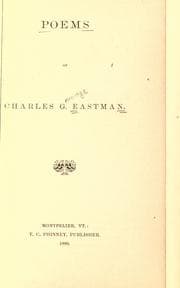 Tapa de Poems of Charles G. Eastman