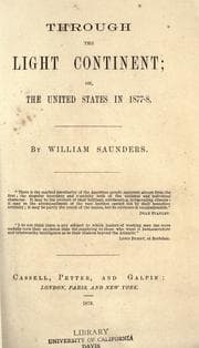Tapa de Through the light continent; or, The United States in 1877-8