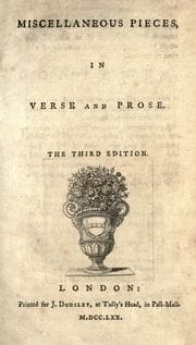 Tapa de Miscellaneous pieces, in verse and prose